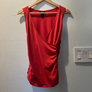 VINTAGE SEXY SLEEVELESS SHIRT-CORAL COLOR